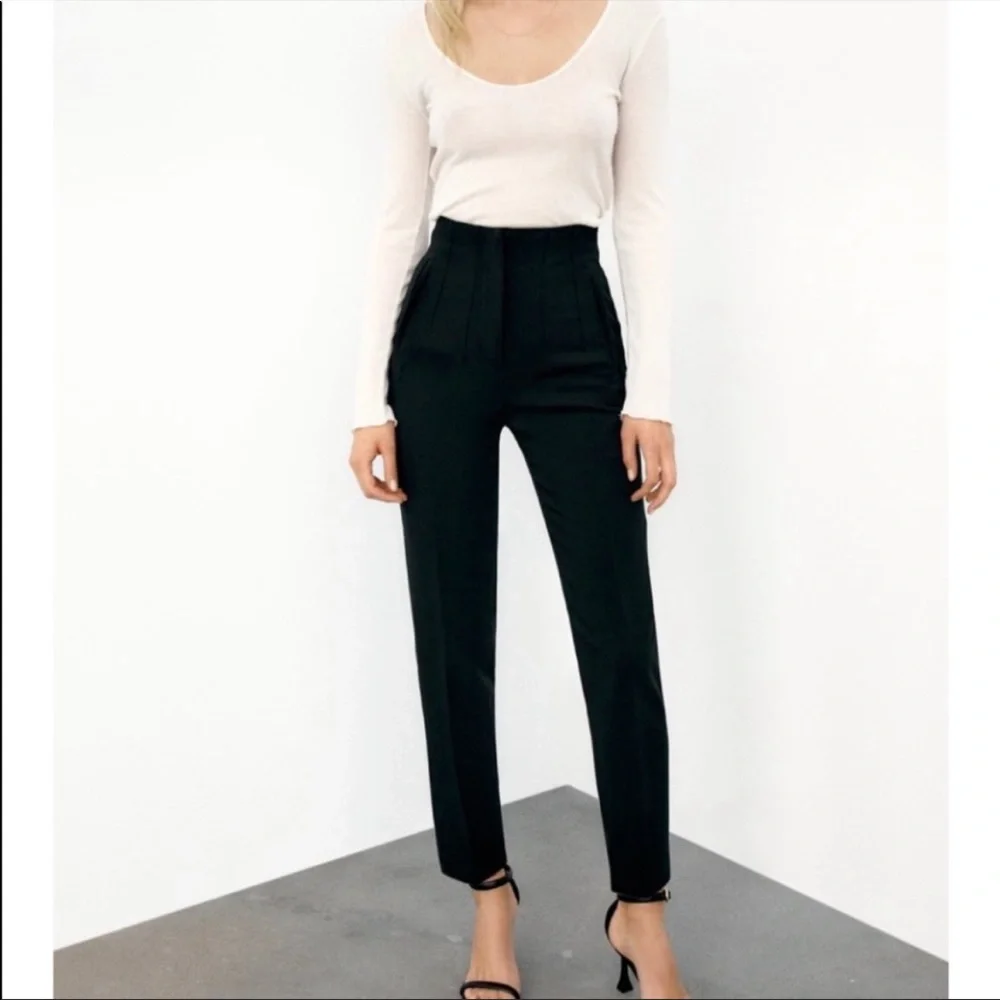 Black High Waisted Tailored Trouser Pants XS